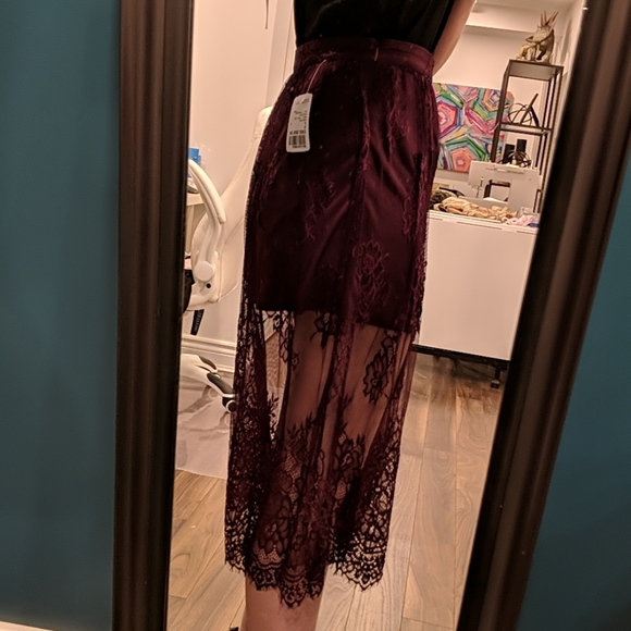 Eggplant Lace Skirt - Picture 4 of 7